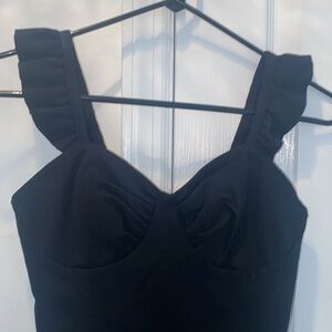 NWT! BEBE Ruffle Sleeve Bodysuit